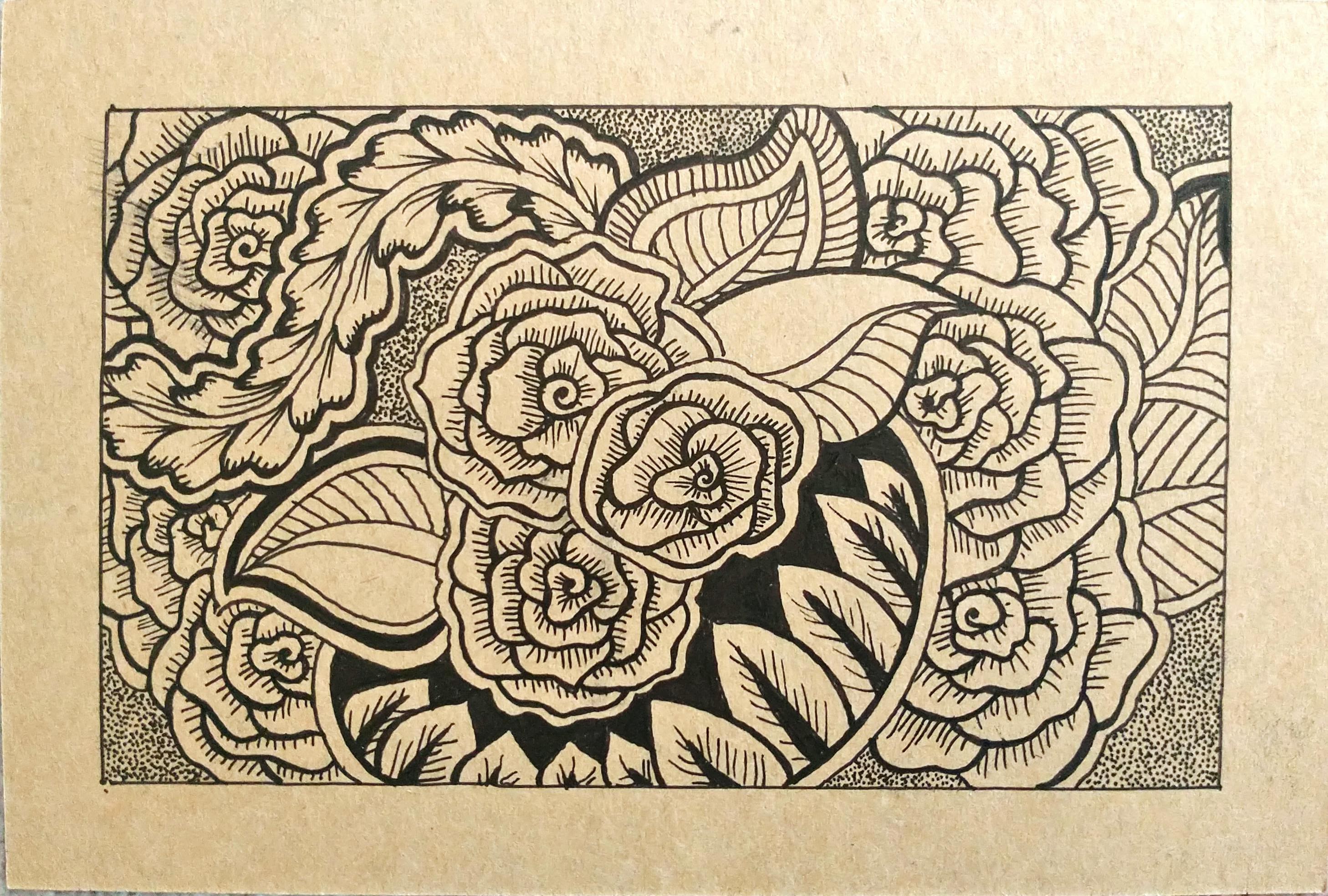 Drawing roses with other patterns.